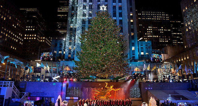 Christmas in NYC rockefeller center christmas tree