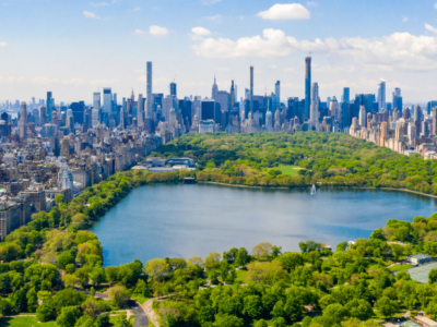 Spring NYC 2022 - view of Central Park on a sunny Spring day