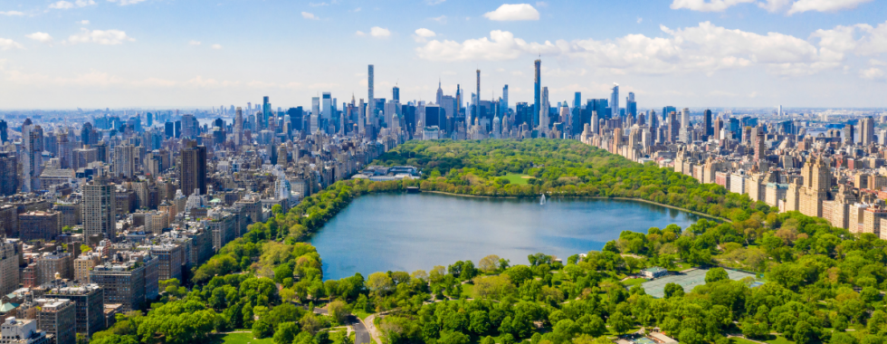 Spring NYC 2022 - view of Central Park on a sunny Spring day